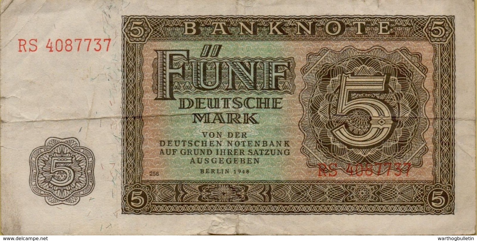 1948 DDR 5 Marks P#11b - 5 Deutsche Mark