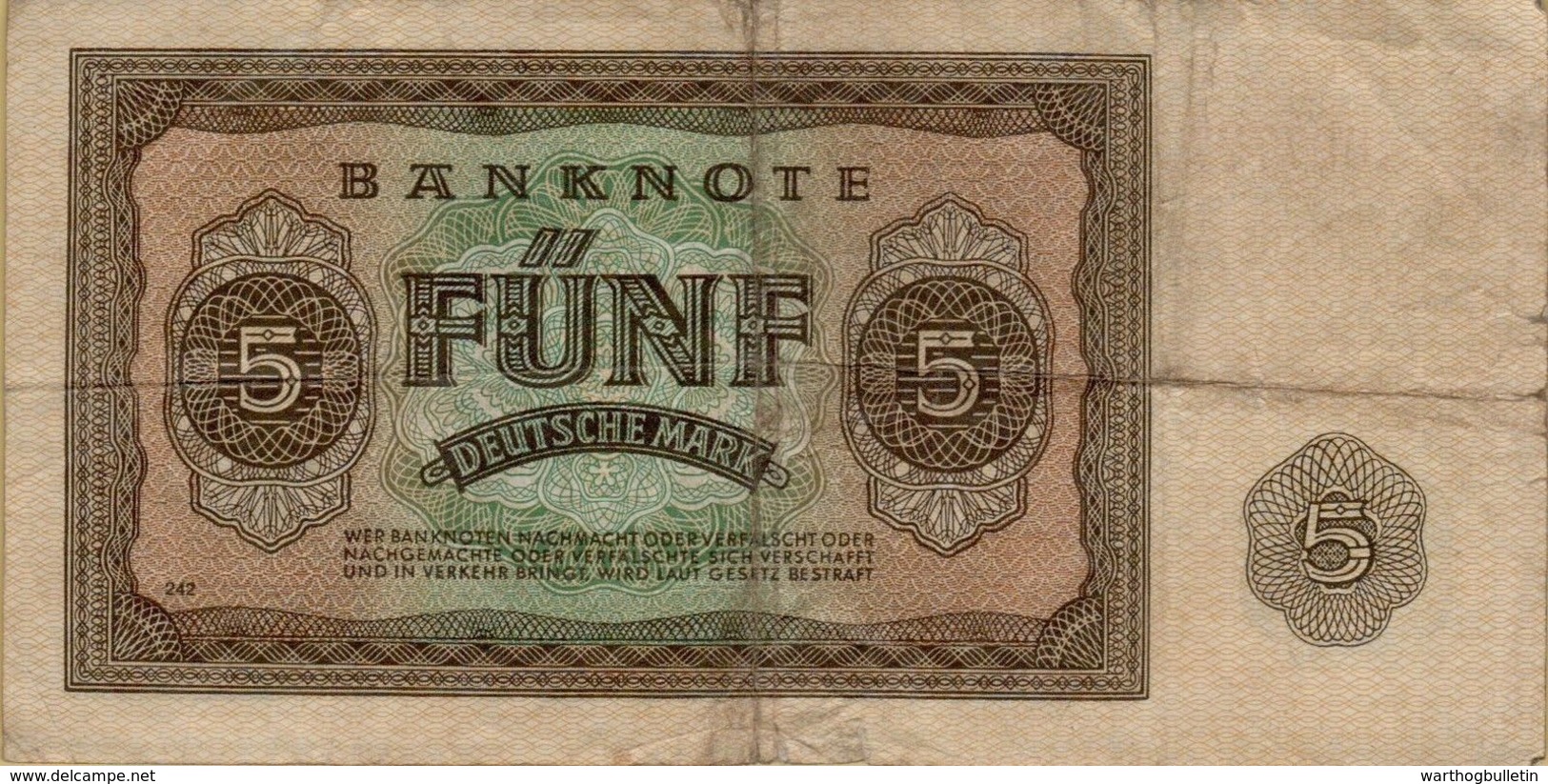 1948 DDR 5 Marks P#11b - 5 Deutsche Mark