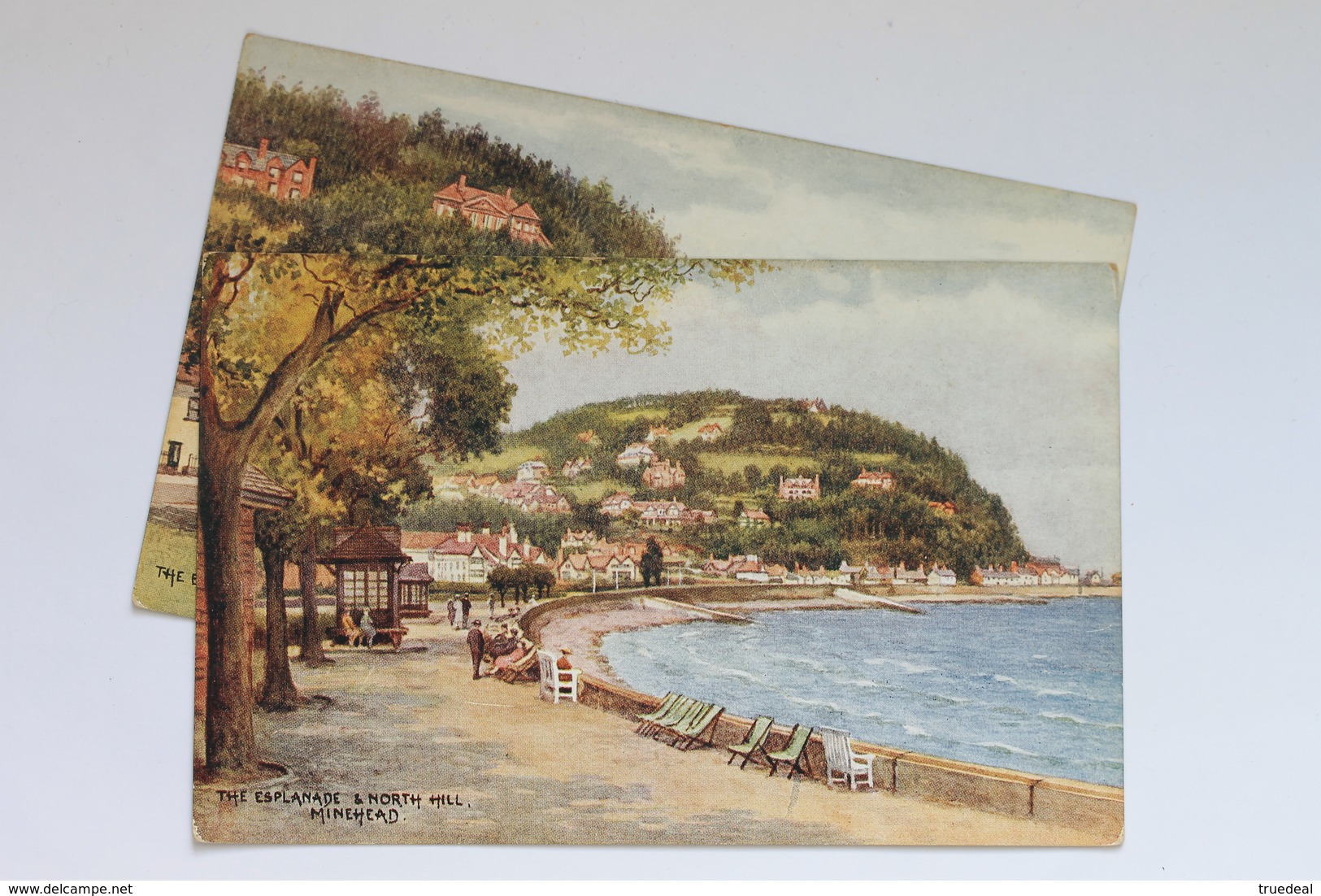 2 Postcards The Esplanade & Gardens  & North Hill, Minehead, England - Minehead