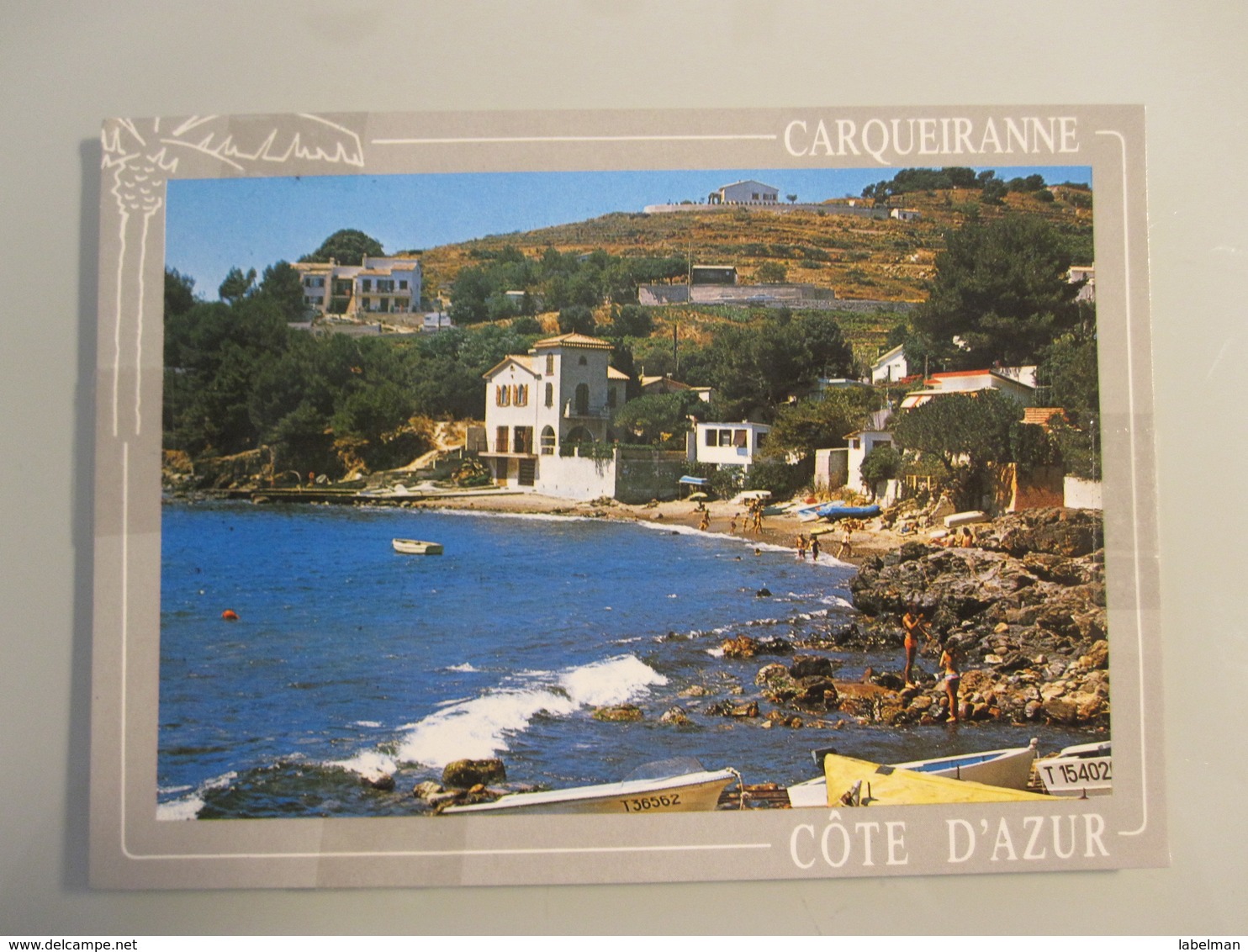 COTE D'AZUR CARQUEIRANNE FRANCE PLAGE BEACH SEA BOAT POST VINTAGE POSTCARD PC TOURISM - Unclassified