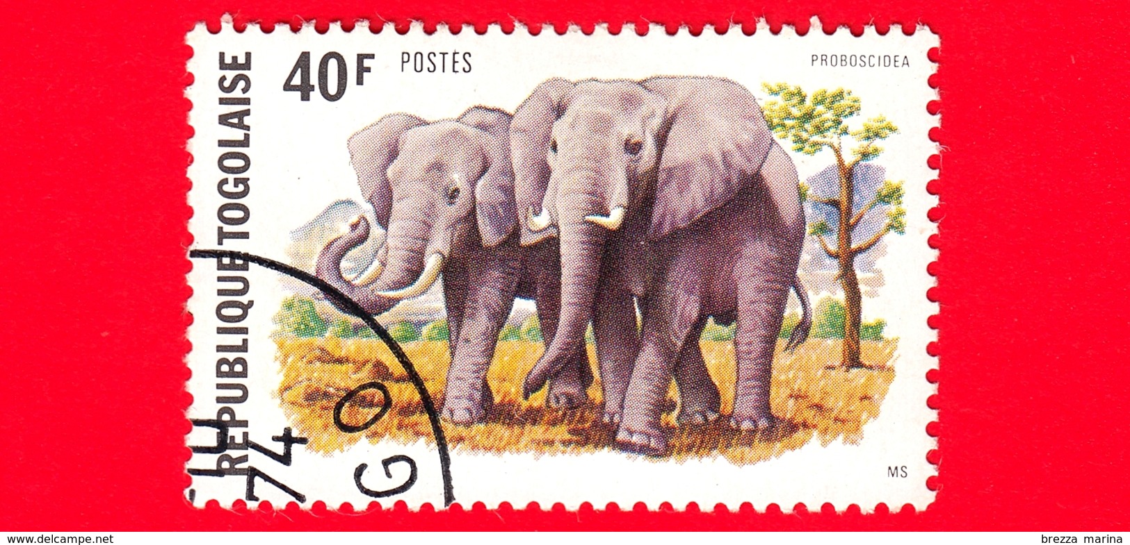 TOGO - 1974 - Elefante Africano (Loxodonta Africana) - 40 - Togo (1960-...)