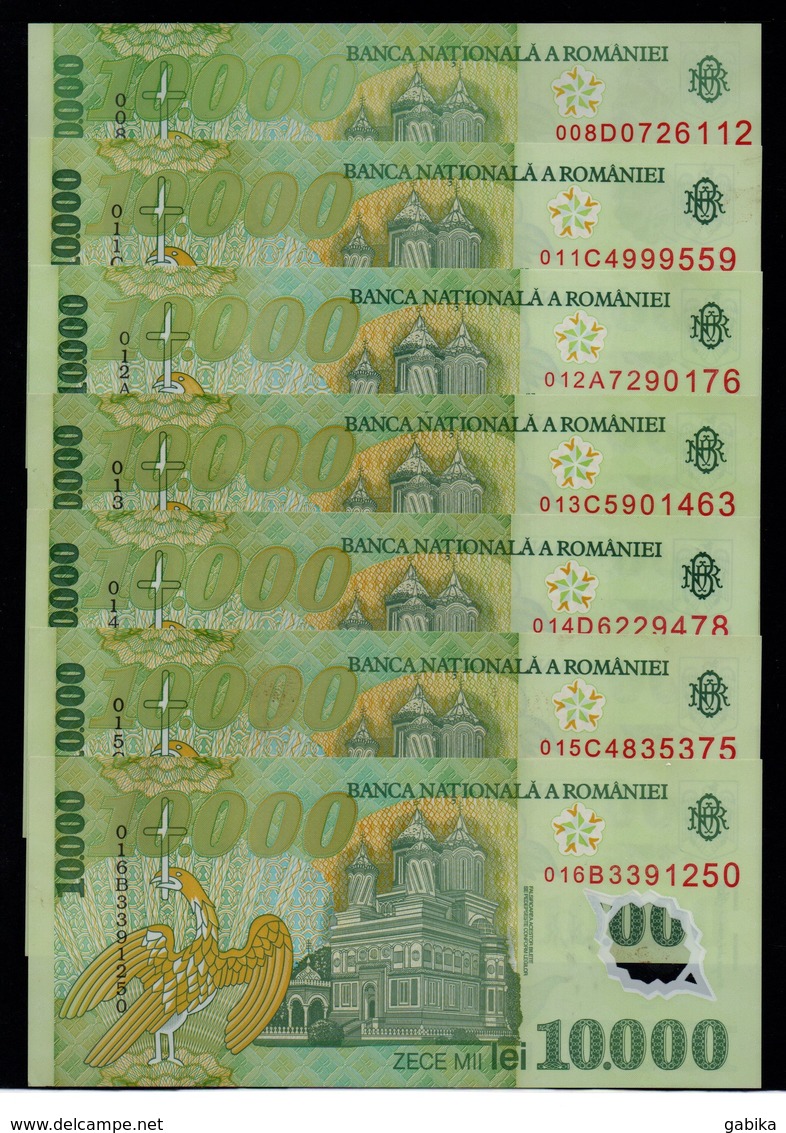 Romania 2000, 10000 Lei, Chronological Series 001-016 (missing 009, 010), UNC - Romania