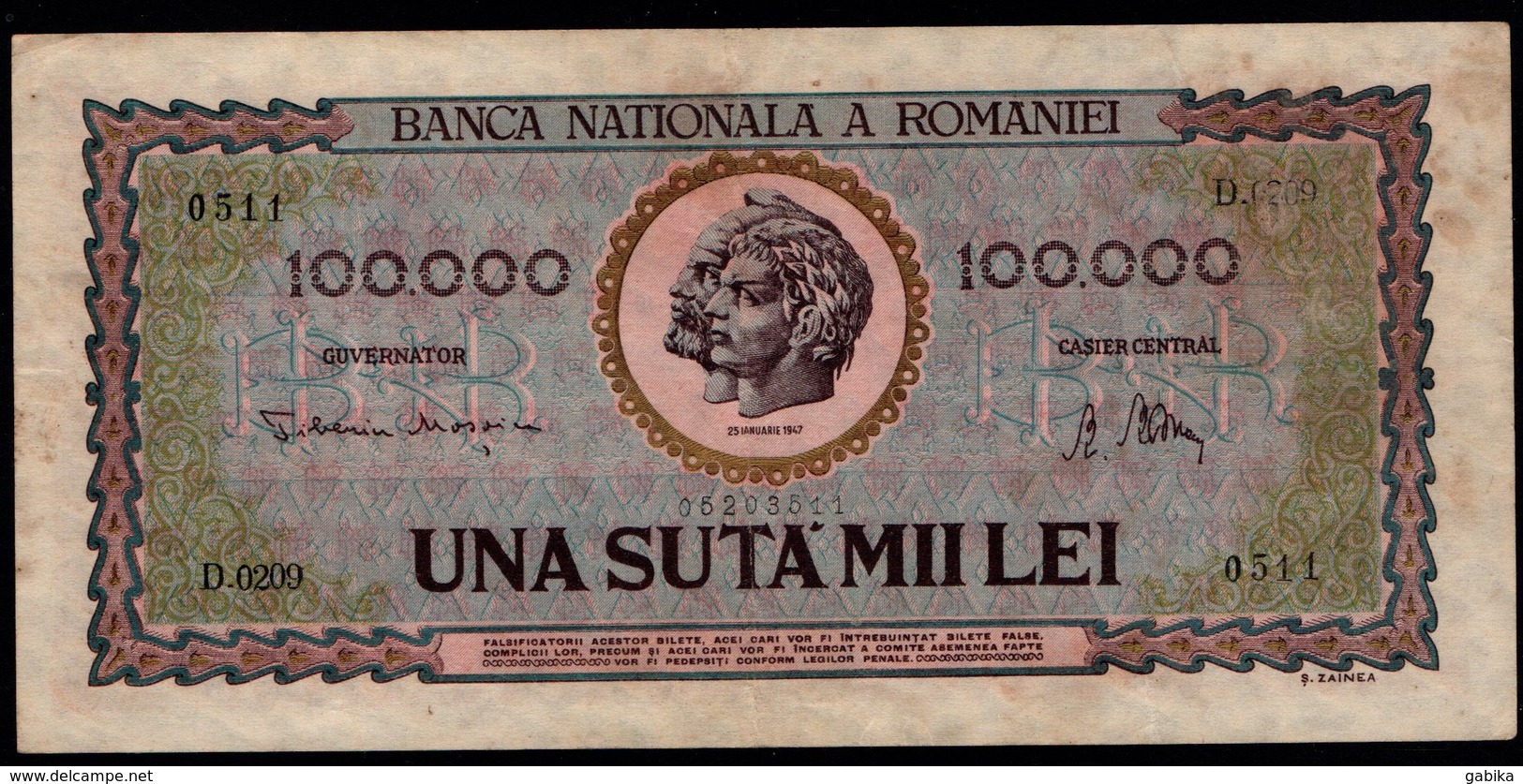 Romania 1947, 100000 Lei - Romania