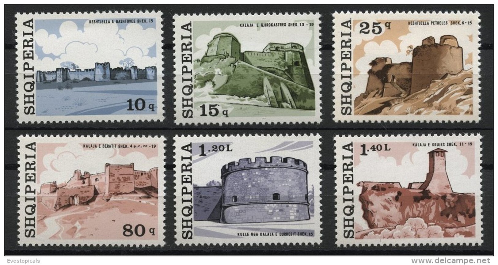 ALBANIA, Fortifications FULL SET 1976, NEVER HINGED - Albania