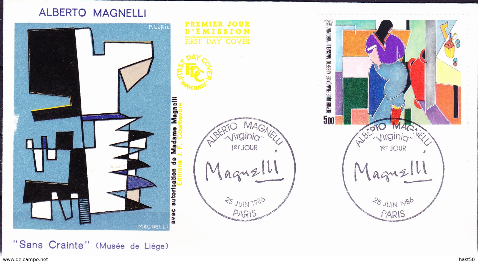 Frankreich France - Virgina; Gemälde Von Alberto Magnelli (MiNr: 2553) 1986 - FDC - 1980-1989