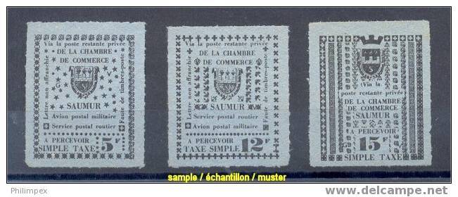 FRANCE SET OF STRIKE STAMPS (NG) CITY OF SAUMUR 1953 - Other & Unclassified