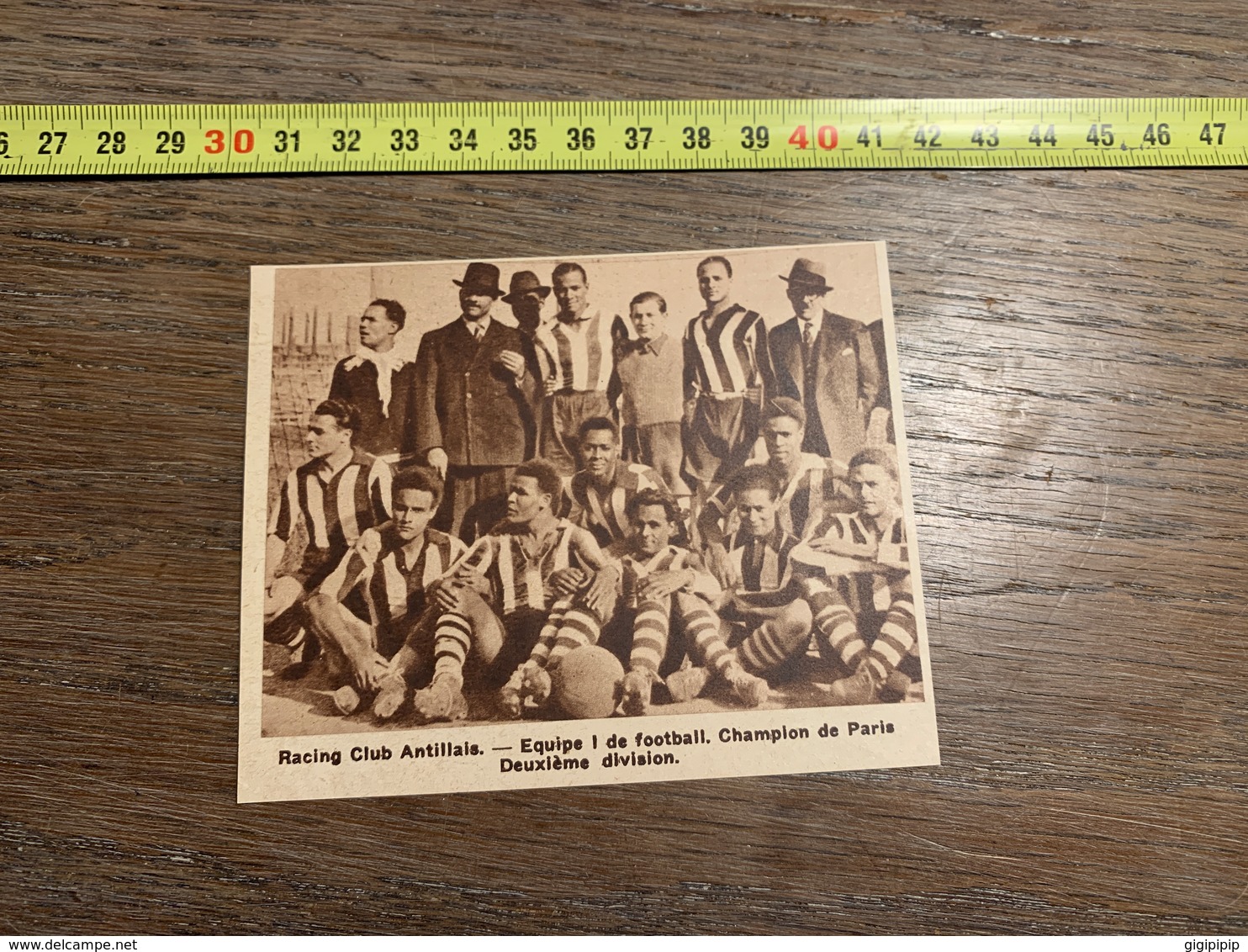 1935 M EQUIPE DE FOOTBALL RACING CLUB ANTILLAIS CHAMPION DE PARIS DEUXIEME DIVISION - Collections