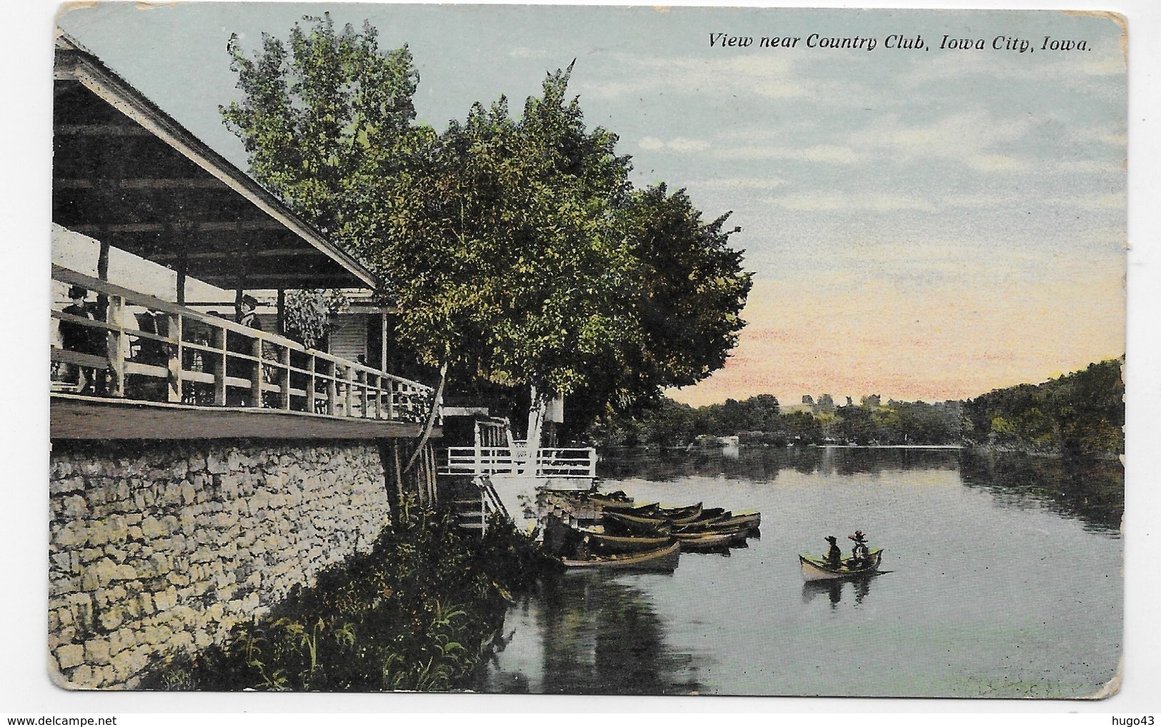 (RECTO / VERSO) IOWA CITY EN 1911 - VIEW NEAR COUNTRY CLUB - BEAU TIMBRE ET FLAMME - CPA VOYAGEE - Iowa City