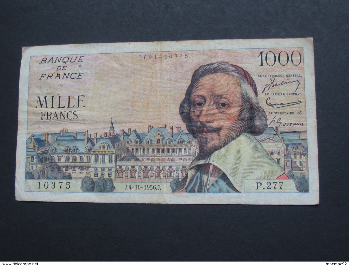 1000 Francs RICHELIEU - 4-10-1956   **** EN ACHAT IMMEDIAT **** - 1 000 F 1953-1957 ''Richelieu''