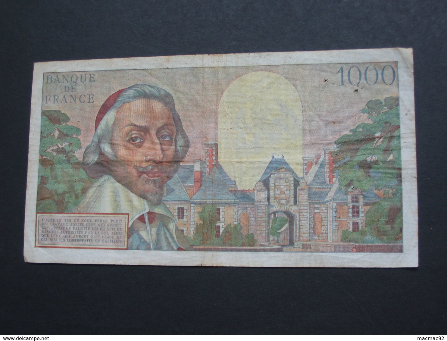 1000 Francs RICHELIEU - 4-10-1956   **** EN ACHAT IMMEDIAT **** - 1 000 F 1953-1957 ''Richelieu''