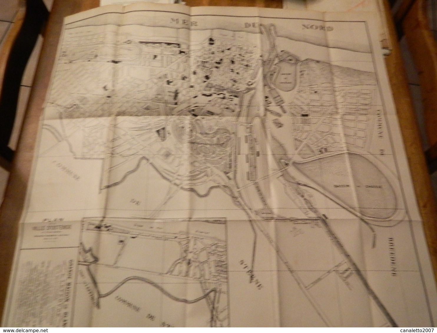 OSTENDE: SUPER RARE PLAN D'OSTENDE DE 1918 ?? 70X65 CM  AVEC DETAILS - Autres & Non Classés