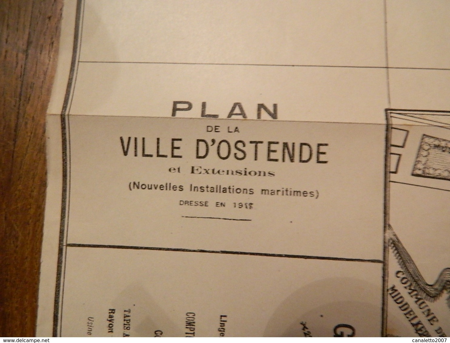 OSTENDE: SUPER RARE PLAN D'OSTENDE DE 1918 ?? 70X65 CM  AVEC DETAILS - Autres & Non Classés