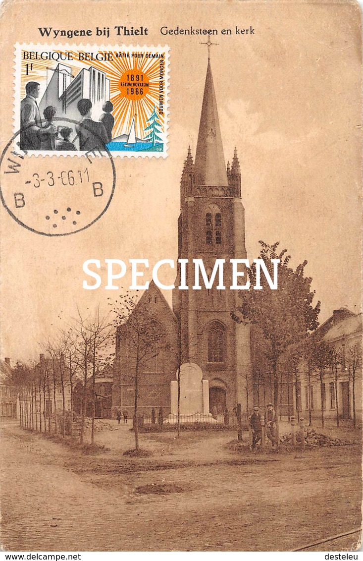 Gedenksteen En Kerk  - Wingene - Wingene