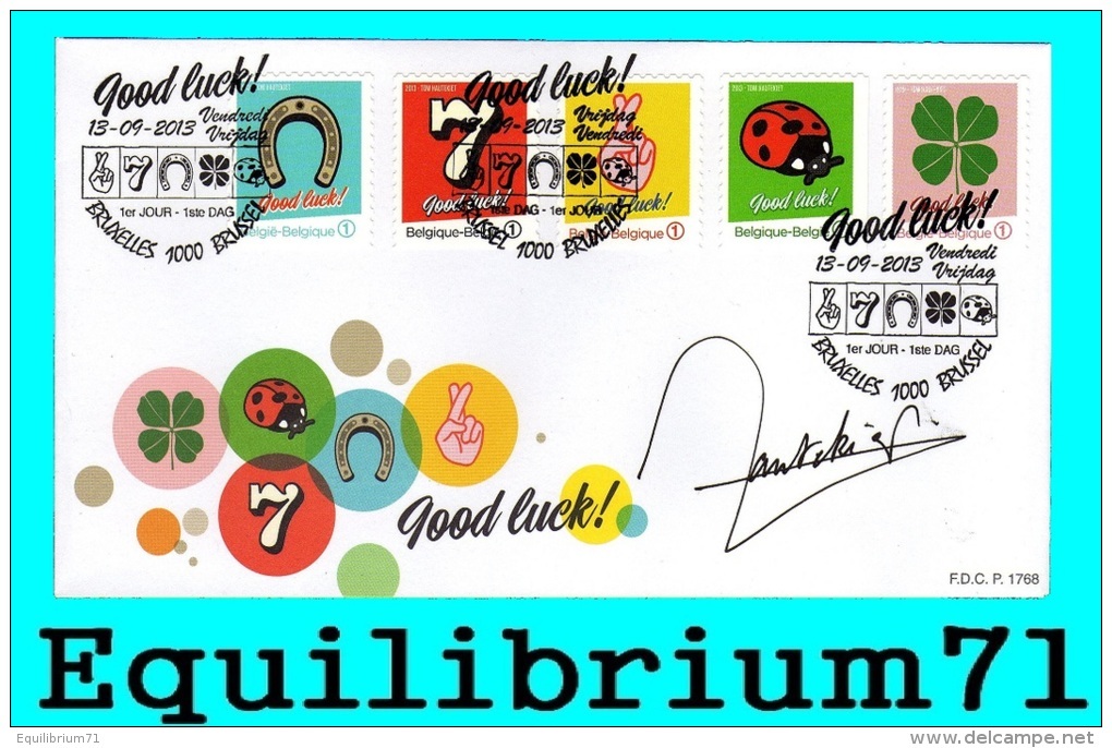 FDC (4360/4364) -  Signé /getekend - "Good Luck" - BELGIQUE - 2011-2014