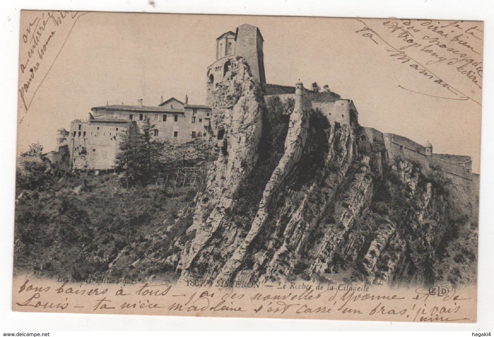 CPA 04 : 1867 - SISTERON - Le Rocher De La Citadelle - Les Alpes Pittoresques - Ed. E.L.D. - 1926 - Sisteron