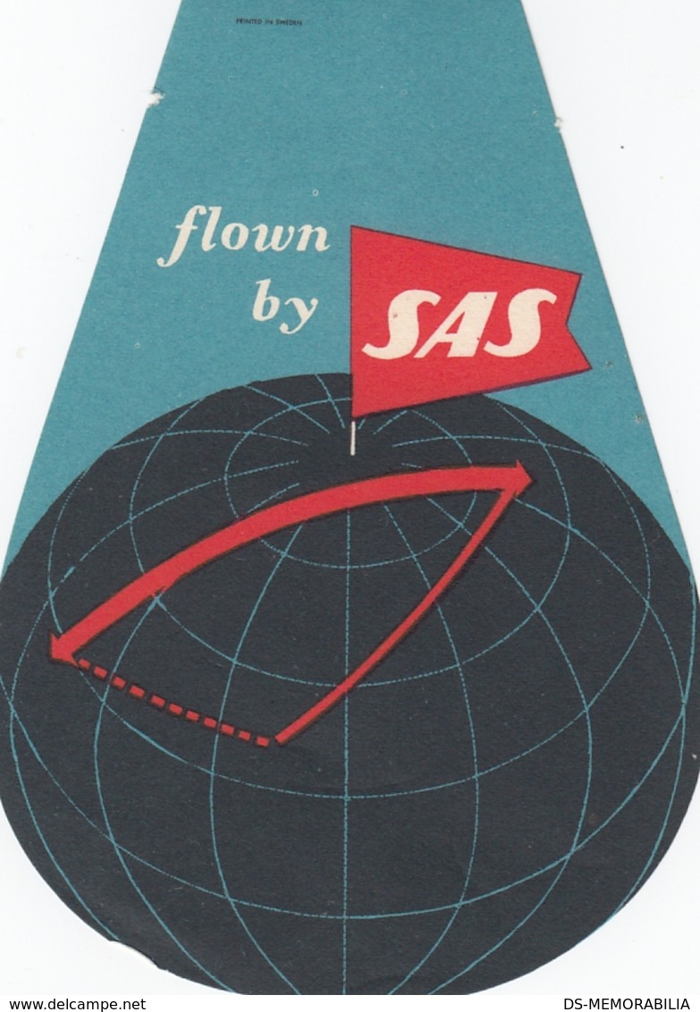 SAS Scandinavian Airlines Vintage Luggage Label - Étiquettes à Bagages