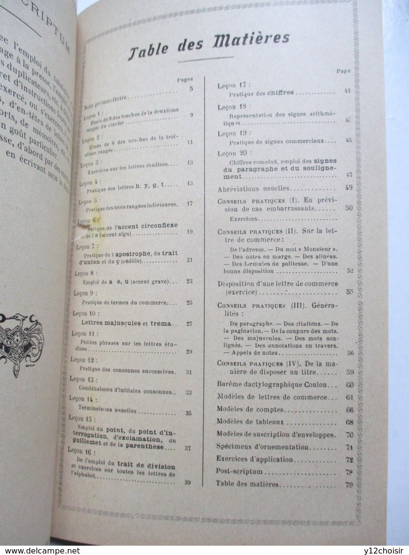 LIVRET DACTYLOGRAPHIE MACHINES A ECRIRE REMINGTON METHODE DES DIX DOIGTS IMP. MAURICE CHEVALIER SAUMUR CLAVIER UNIVERSEL - Autres & Non Classés