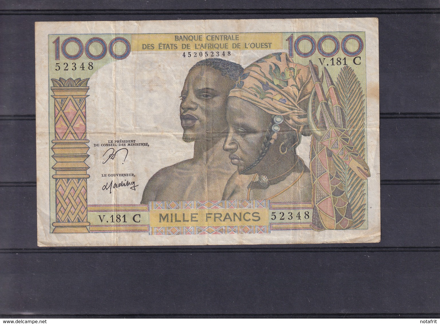 AOF  Burkina  Upper Volta  1000 Fr Nd   C  Rare - West-Afrikaanse Staten