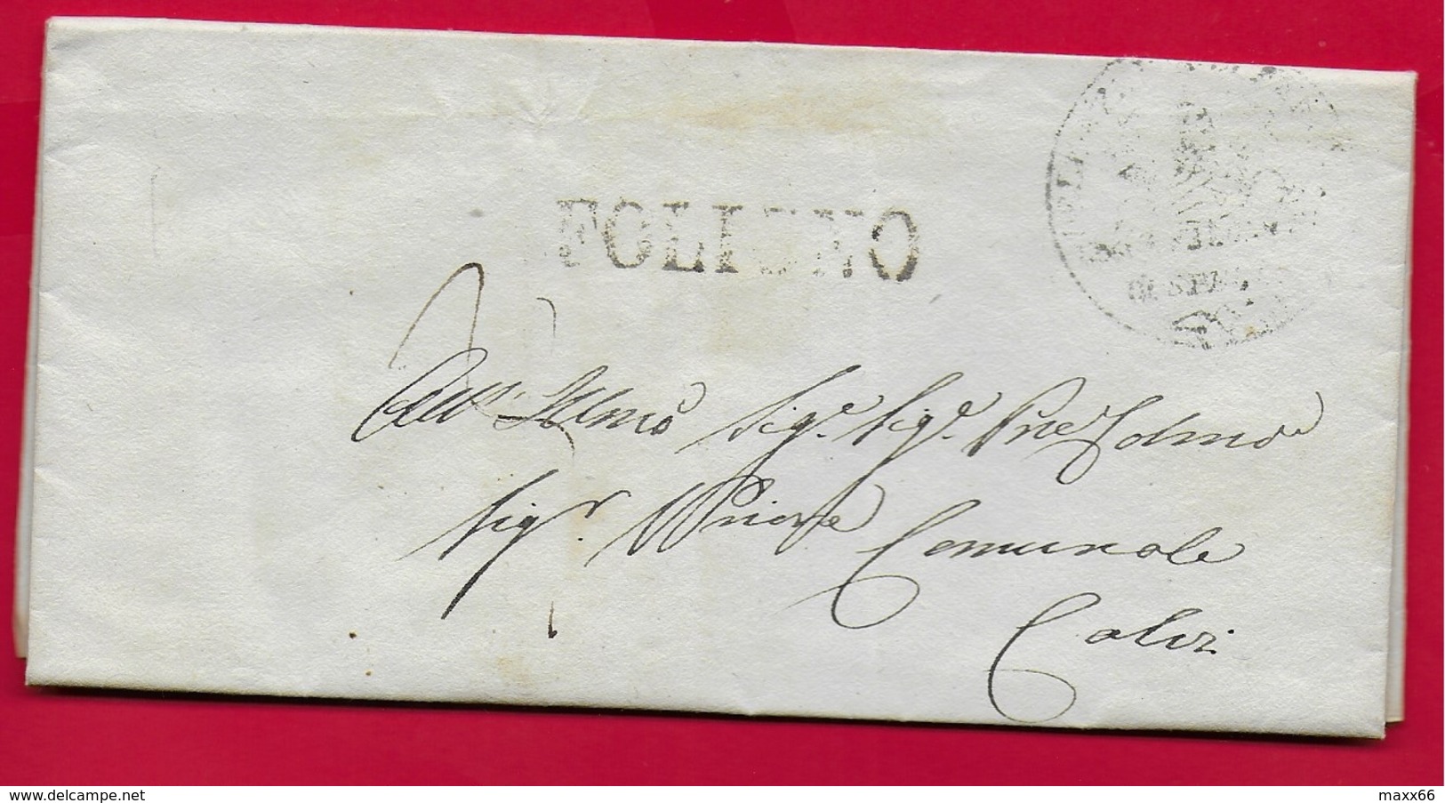 PREFILATELICA - PONTIFICIO - 1848 Lettera Con Testo SPELLO CALVI DELL'UMBRIA - Bollo Postale FOLIGNO SPELLO - 1. ...-1850 Prefilatelia