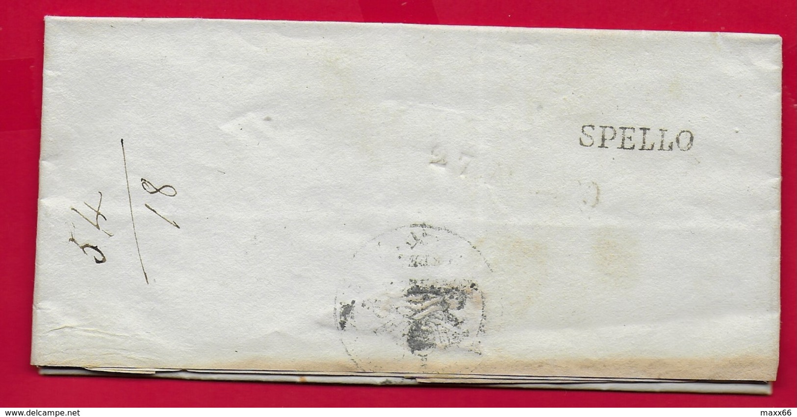 PREFILATELICA - PONTIFICIO - 1848 Lettera Con Testo SPELLO CALVI DELL'UMBRIA - Bollo Postale FOLIGNO SPELLO - 1. ...-1850 Prefilatelia