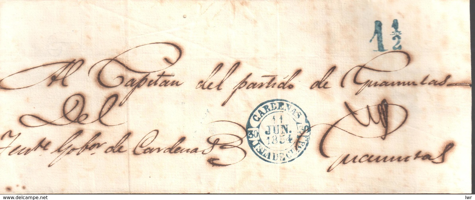 Letter Cardenas - 1854 - Other & Unclassified