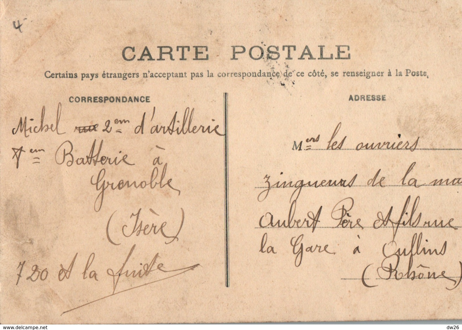 Grenoble - Caserne D'Artillerie Et La Cime Du Moucherotte - Carte C.B. N° 210 - Casernes