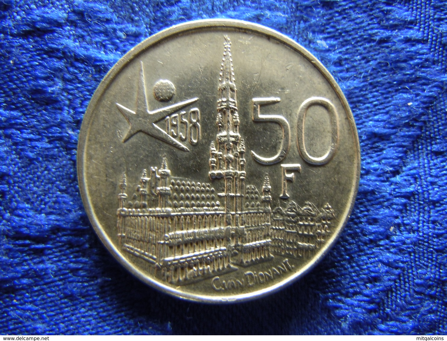 BELGIUM 50 FRANCS 1958, KM150.1 FRENCH Scratch - 50 Francs