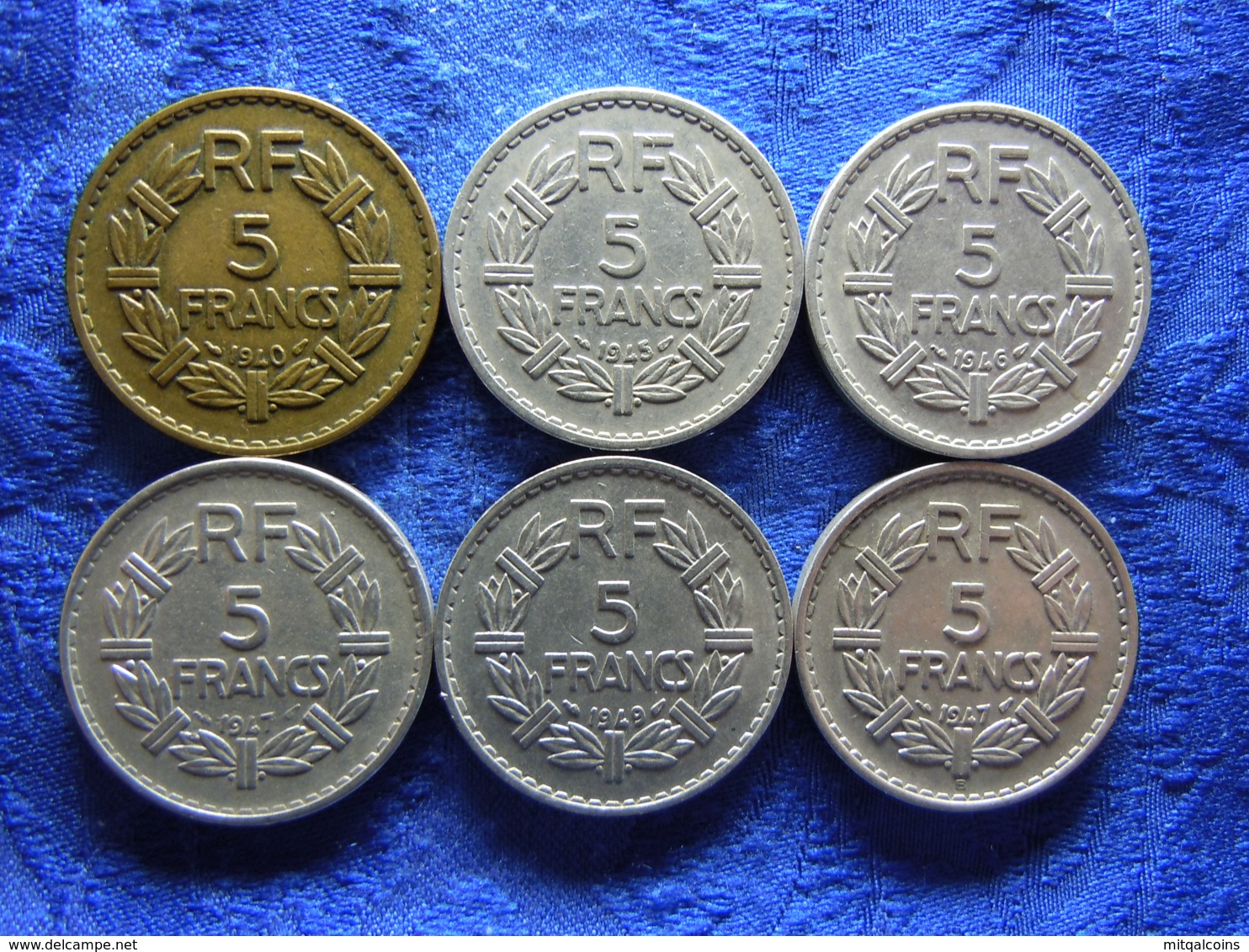 FRANCE 5 FRANCS 1940 KM888a.1, 1945-1947 Open 9, 1949,1947B Open 9 KM888b.1 .2 (8) - Autres & Non Classés