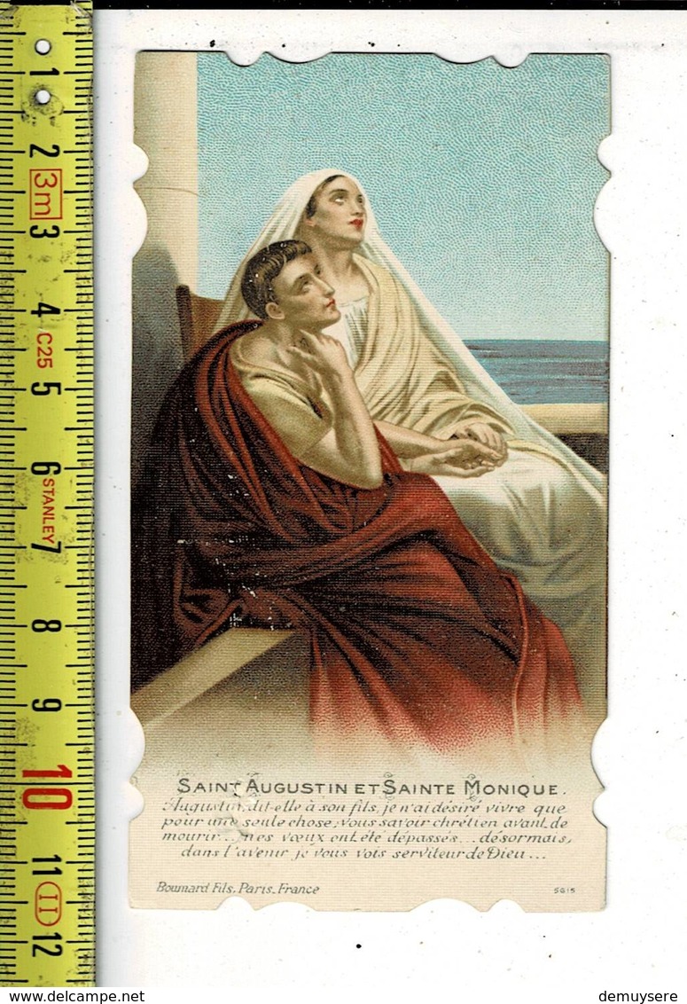 X 102 - IMAGE RELIGIEUSE -  VERSO BLANCO - KEERZIJDE BLANCO - SAINT AUGUSTIN ET SAINTE MONIQUE - Santini