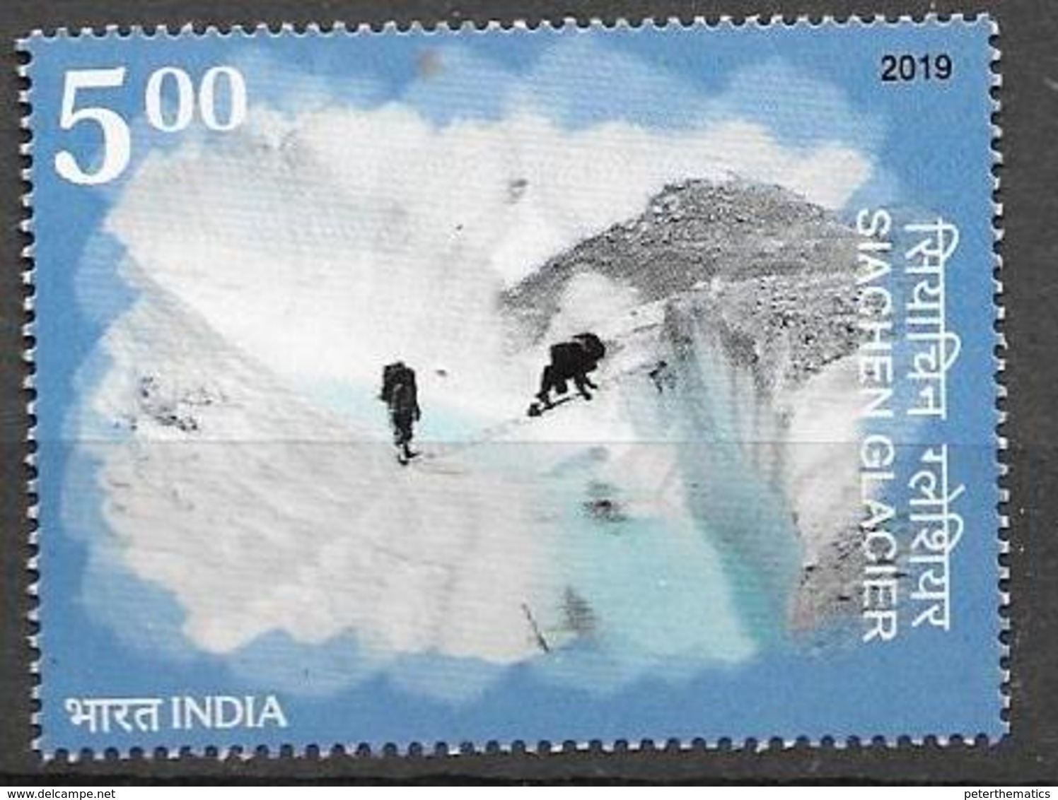 INDIA, 2019, MNH, GLACIERS, MOUNTAINS, SIACHEN GLACIER, HIMALAYAS,1v - Other & Unclassified