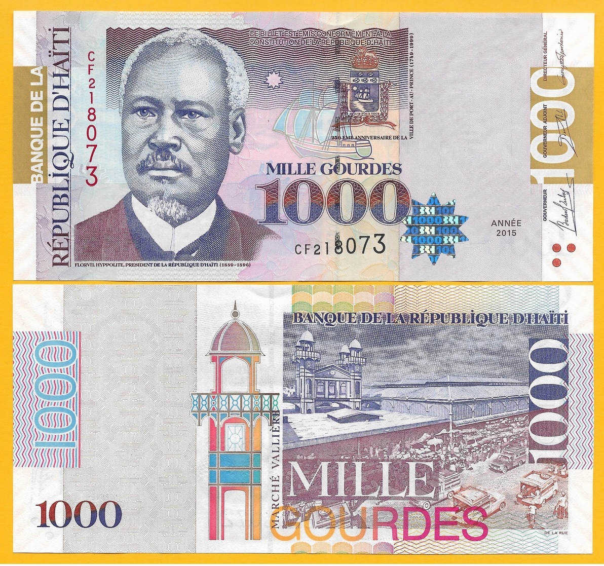 Haiti 1000 Gourdes P-278 2015 UNC Banknote - Haiti
