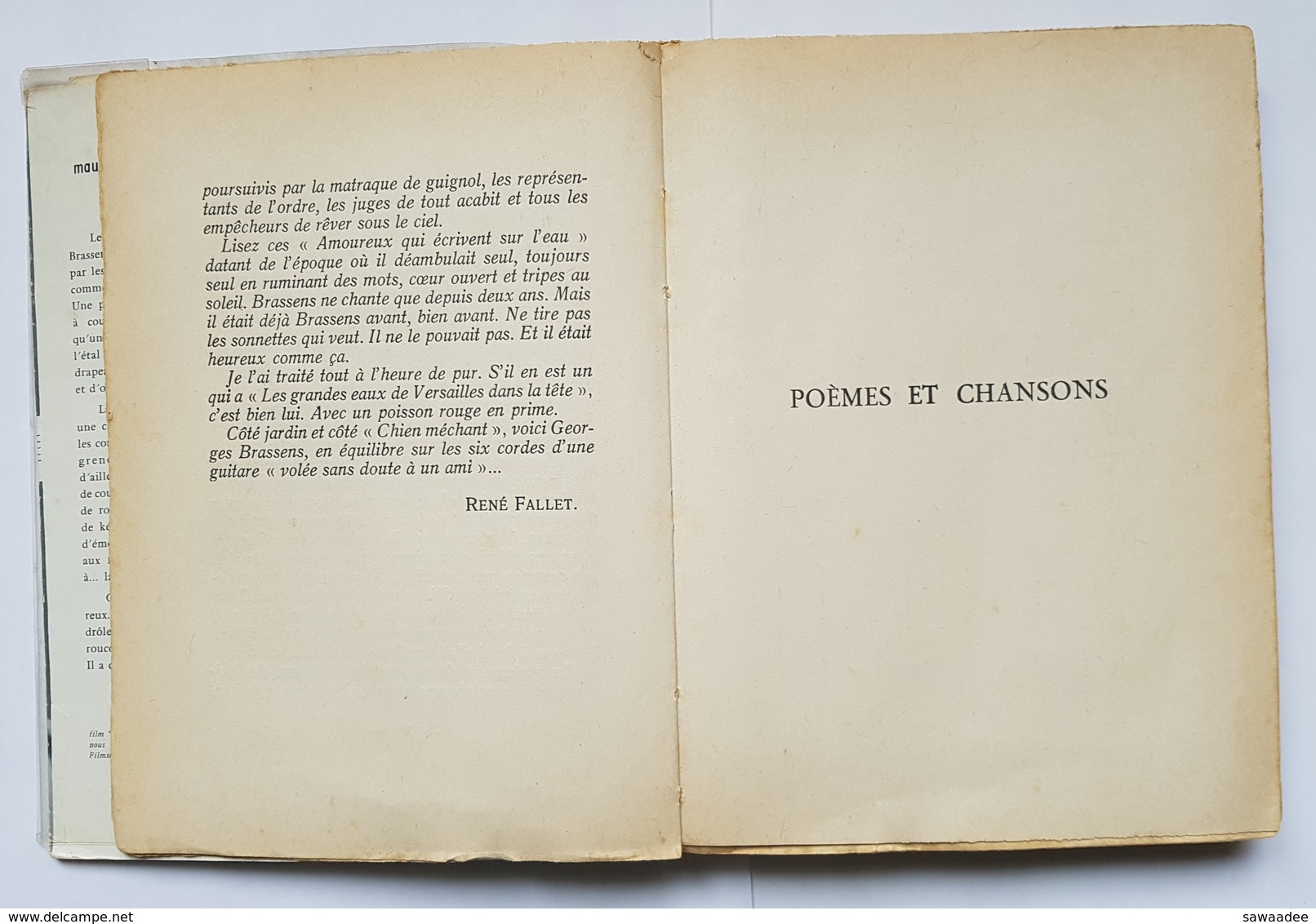 LIVRE - POESIE - CHANSON - LA MAUVAISE REPUTATION - GEORGES BRASSENS - ED. DENOËL - 1957 - + PHOTO HARCOURT