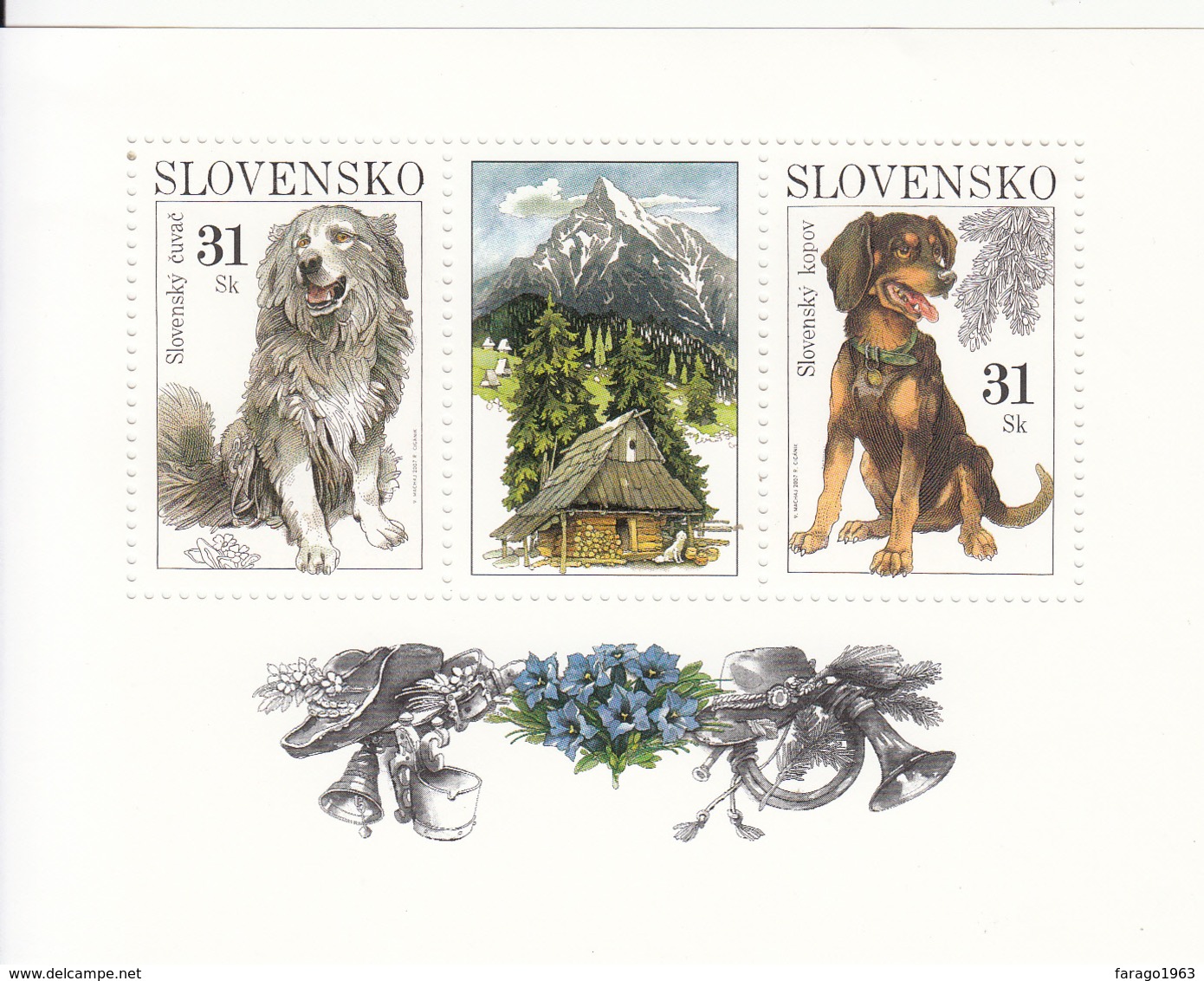 2007 Slovakia Dogs Miniature Sheet Of 2 MNH - Ongebruikt