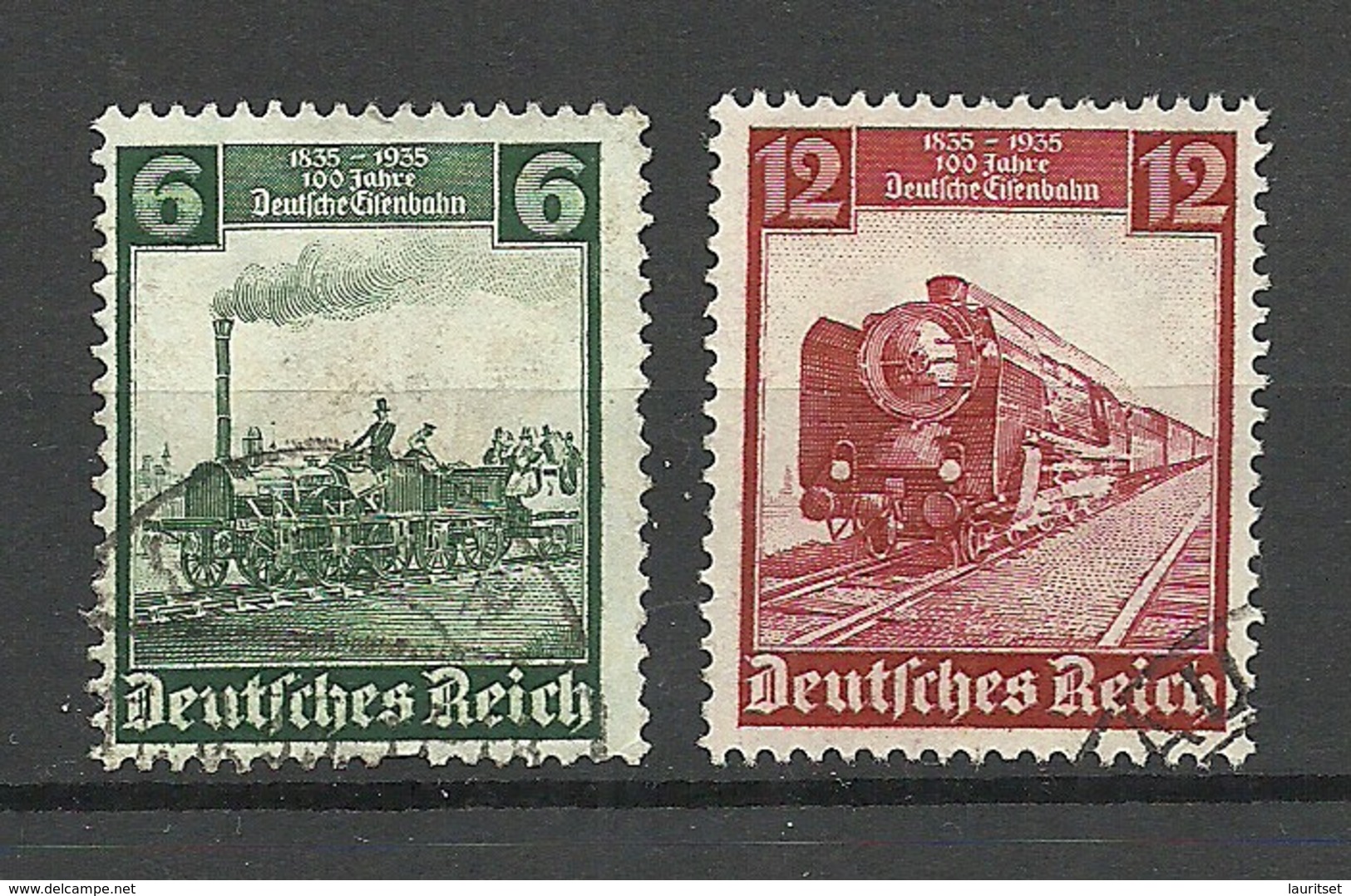 Deutsches Reich 1935 Der Zug Train Eisenbahn Michel 580 - 581 O - Treni