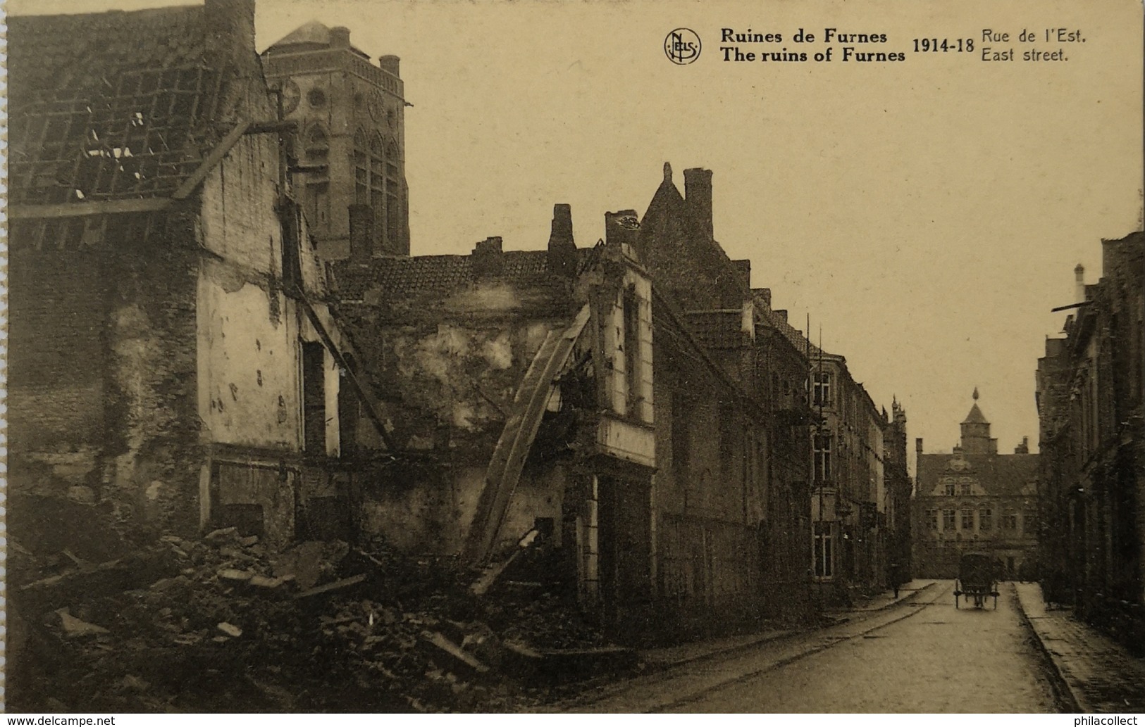 Militair // Veurne - Furnes Ruines 1914 - 18 // Rue De Est  19?? - Veurne