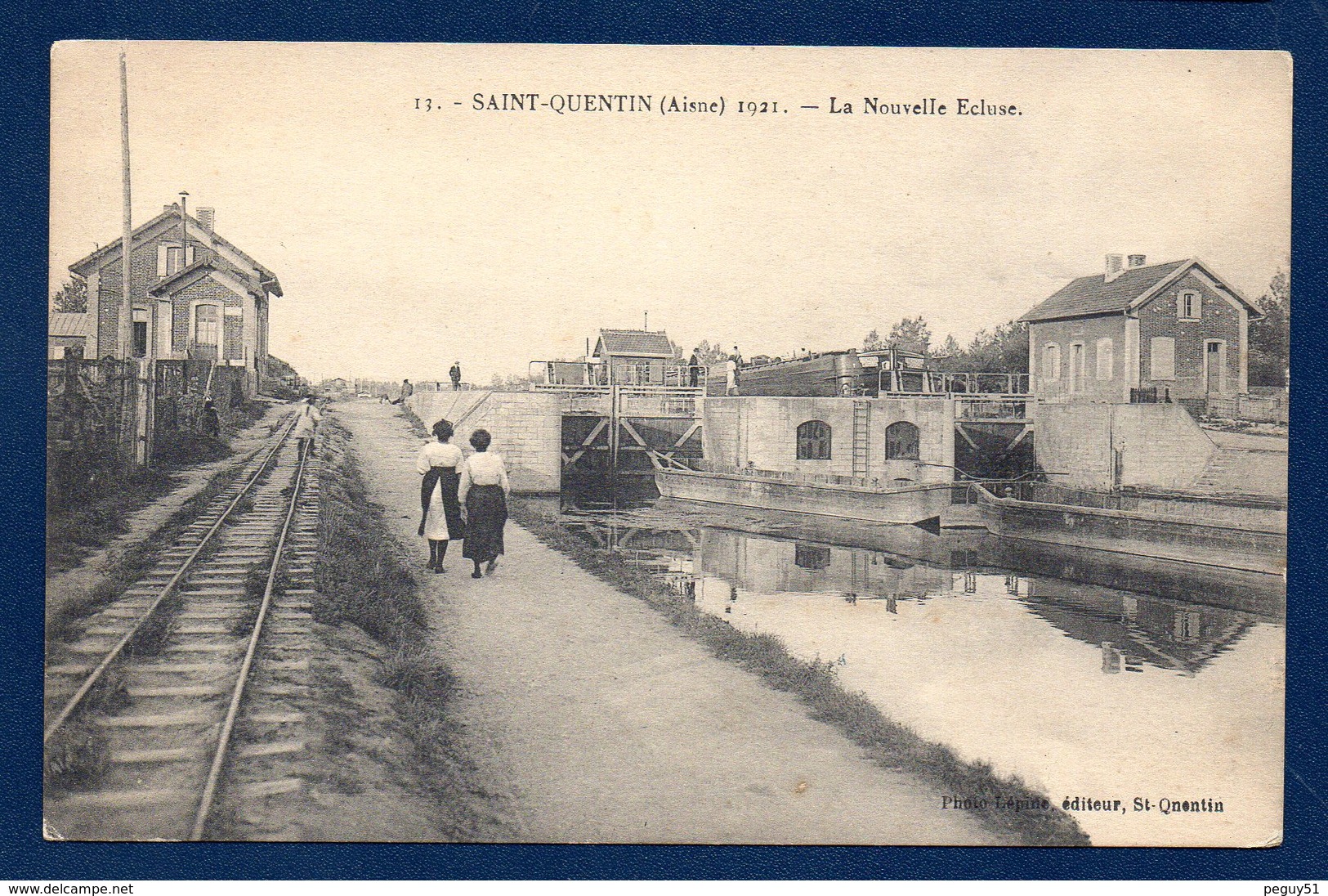 02. Saint-Quentin. La Nouvelle écluse. Voie Ferrée. - Saint Quentin