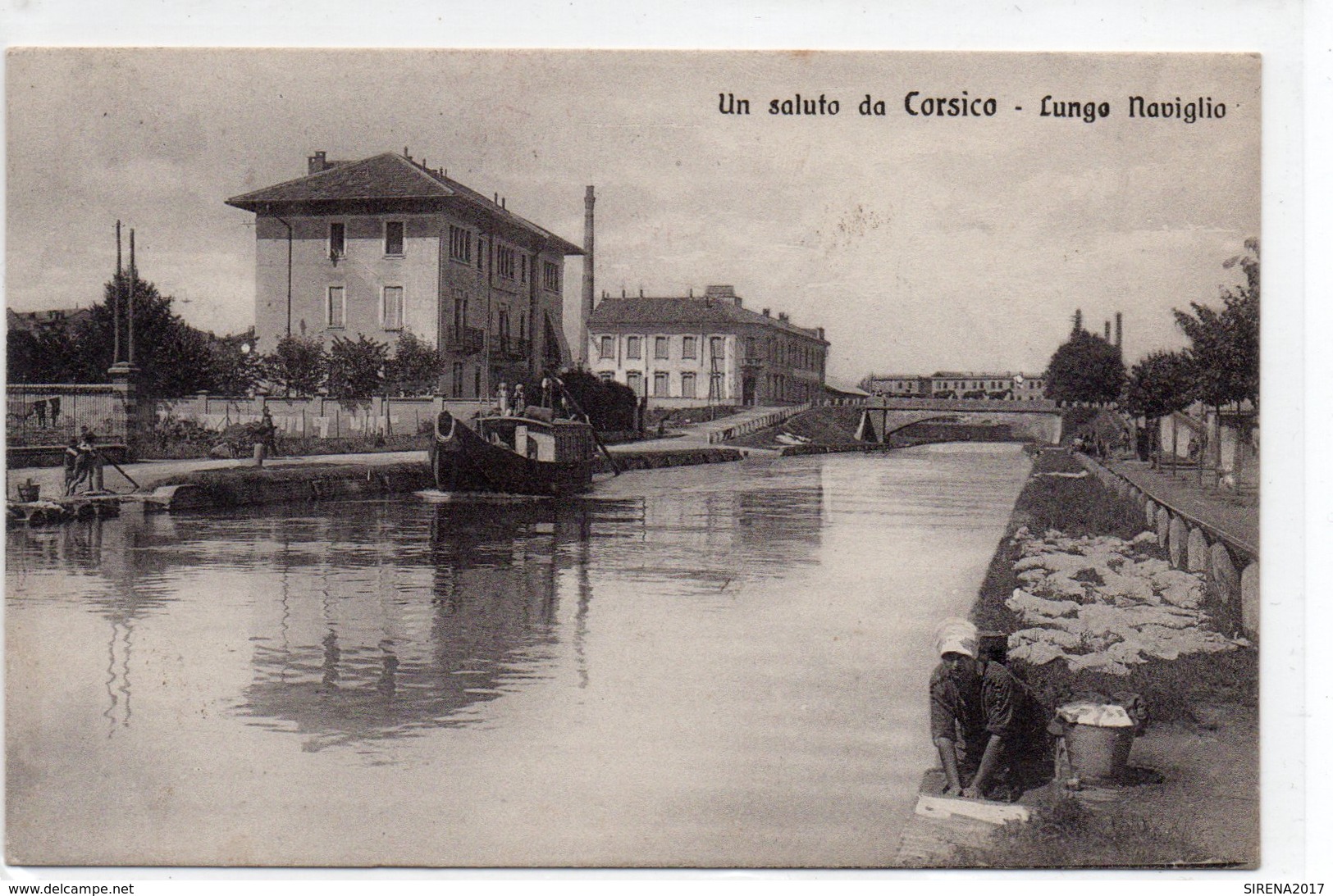 CORSICO - UN SALUTO - LUNGO NAVIGLIO - MILANO - VIAGGIATA - Milano (Milan)