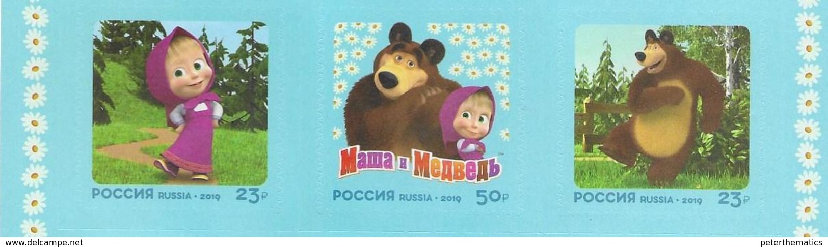 RUSSIA, 2019, MNH,CARTOONS, MASHA AND THE BEAR, 3v - Other & Unclassified