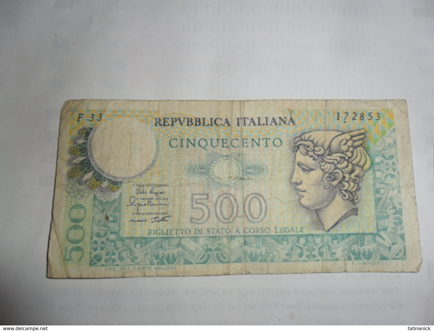 Italie 500 Lires "Mercurio" 1979 - 500 Lire