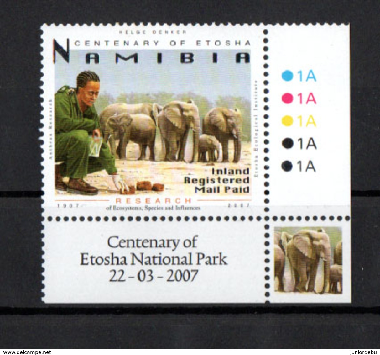 Namibia    - 2007  - Cent Of Etosha National Park - Elephant  - MNH. - Namibia (1990- ...)