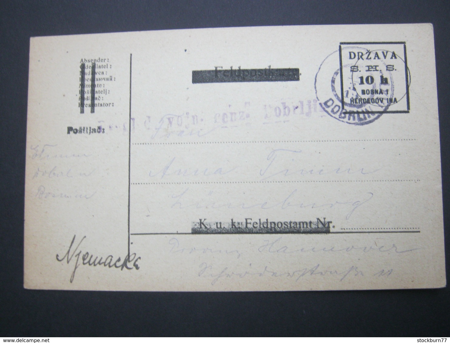 1919 , DOBRLINO   , Ganzsache  Nach Deutschland Verschickt - Entiers Postaux