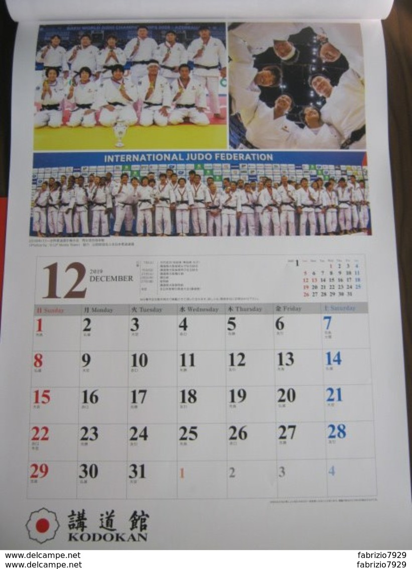 Z.09 GIAPPONE JAPAN TOKYO 2019 KODOKAN JUDO - GRANDE CALENDARIO POSTER 37 X 53 CM. BIG TOP KALENDAR