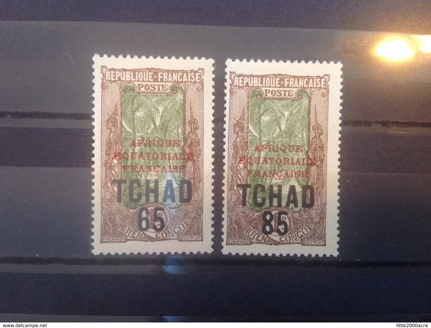 Chad 1925 Surcharges Mint Yv 45-6 - Other & Unclassified