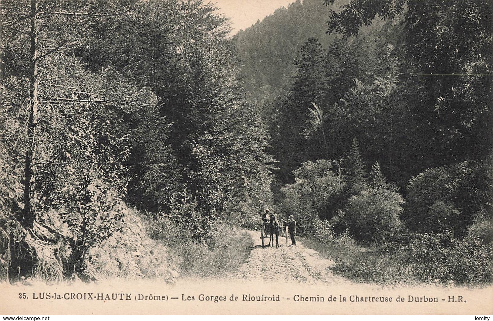 26 Lus La Croix Haute Gorges De Rioufroid Chemin Chartreuse De Durbon Cpa Carte Animée Attelage - Sonstige & Ohne Zuordnung