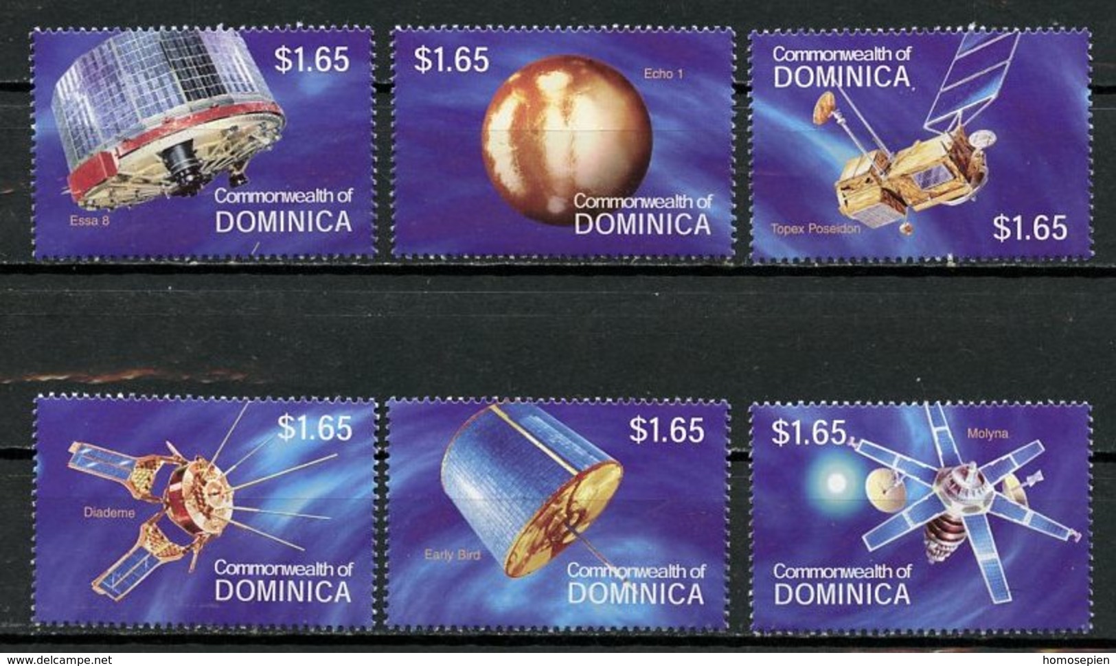 Espace 2000 - Dominique - Dominica - Caraïbes Y&T N°2601 à 2606 - Michel N°2896 à 2901 *** - Exploration Spatiale - Amérique Du Nord