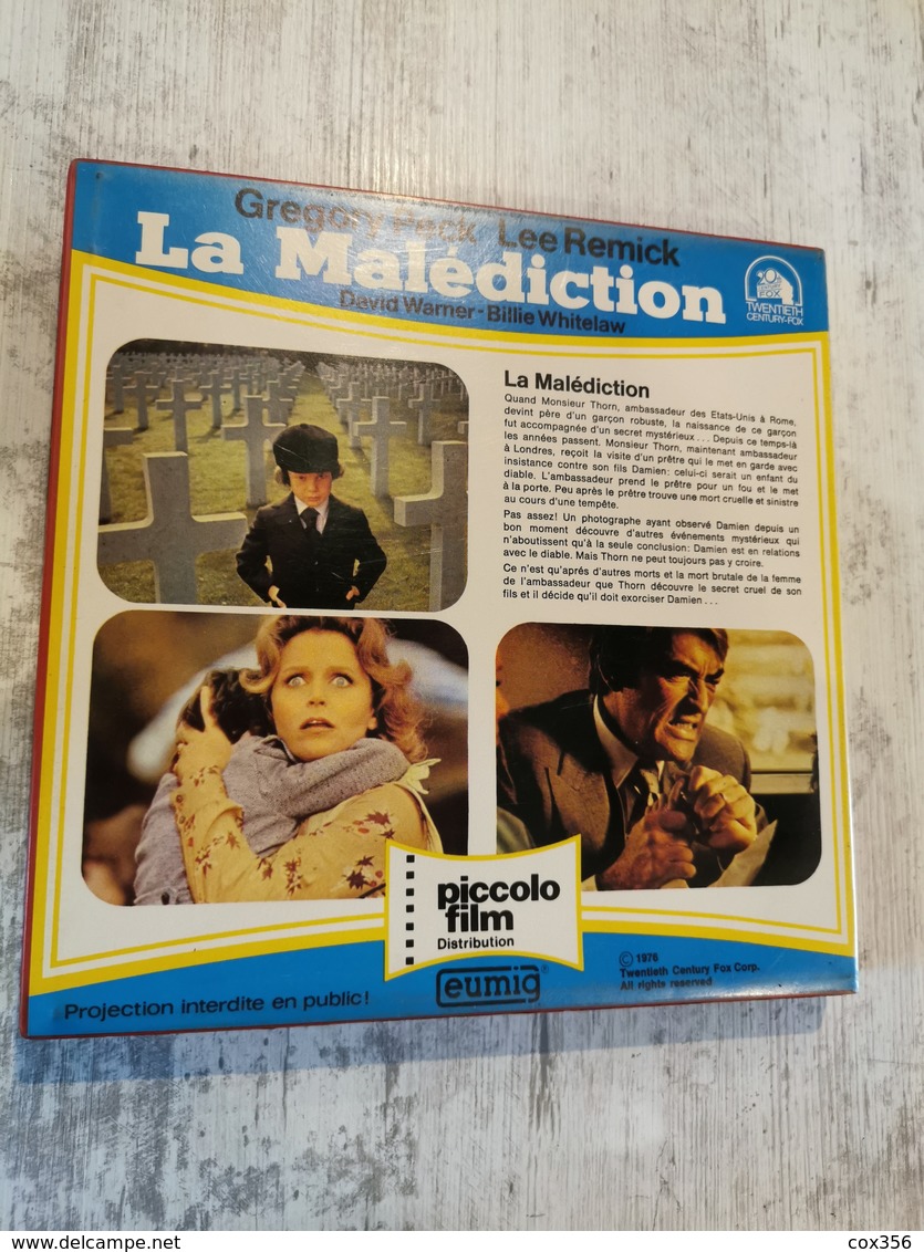 Film Super 8  " LA MALEDICTION " 120 M Couleur Sonore - 35mm -16mm - 9,5+8+S8mm Film Rolls
