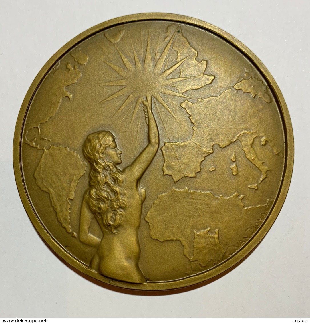 Médaille Bronze. Carlos Van Dionant.. Presse Bruxelloise. 1946.  70mm - Professionnels / De Société