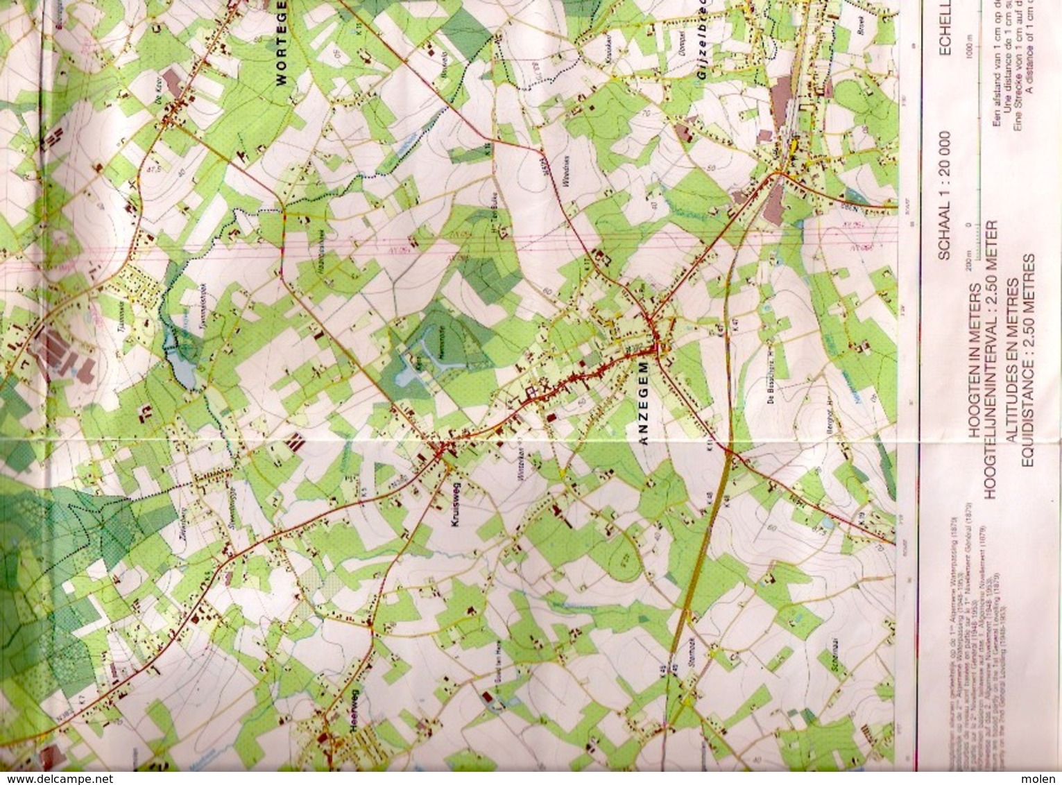 ©1992 WAREGEM OUDENAARDE STAFKAART 29/3-4 KRUISHOUTEM WORTEGEM PETEGEM ANZEGEM LEUPEGEM SINT-ELOOIS-VIJVE HUISE S494