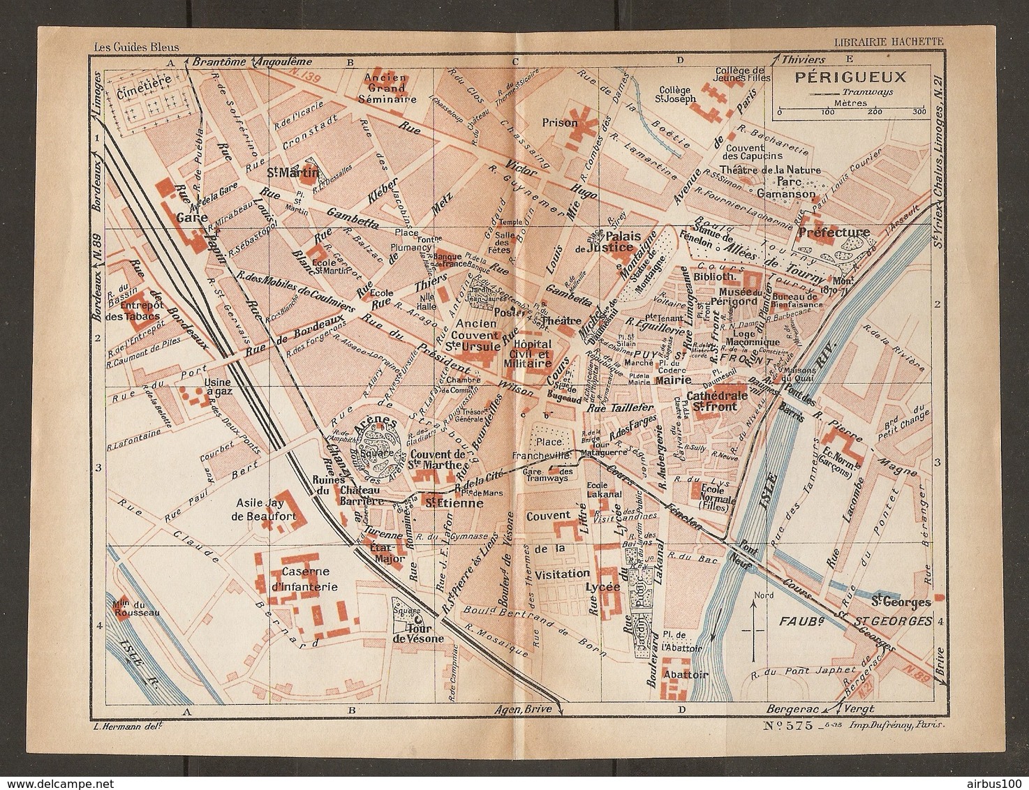 CARTE PLAN 1935 N° 575 - PÉRIGUEUX THÉATRE De La NATURE PARC GAMANSON ENTREPOT Des TABACS PRISON - Topographische Kaarten