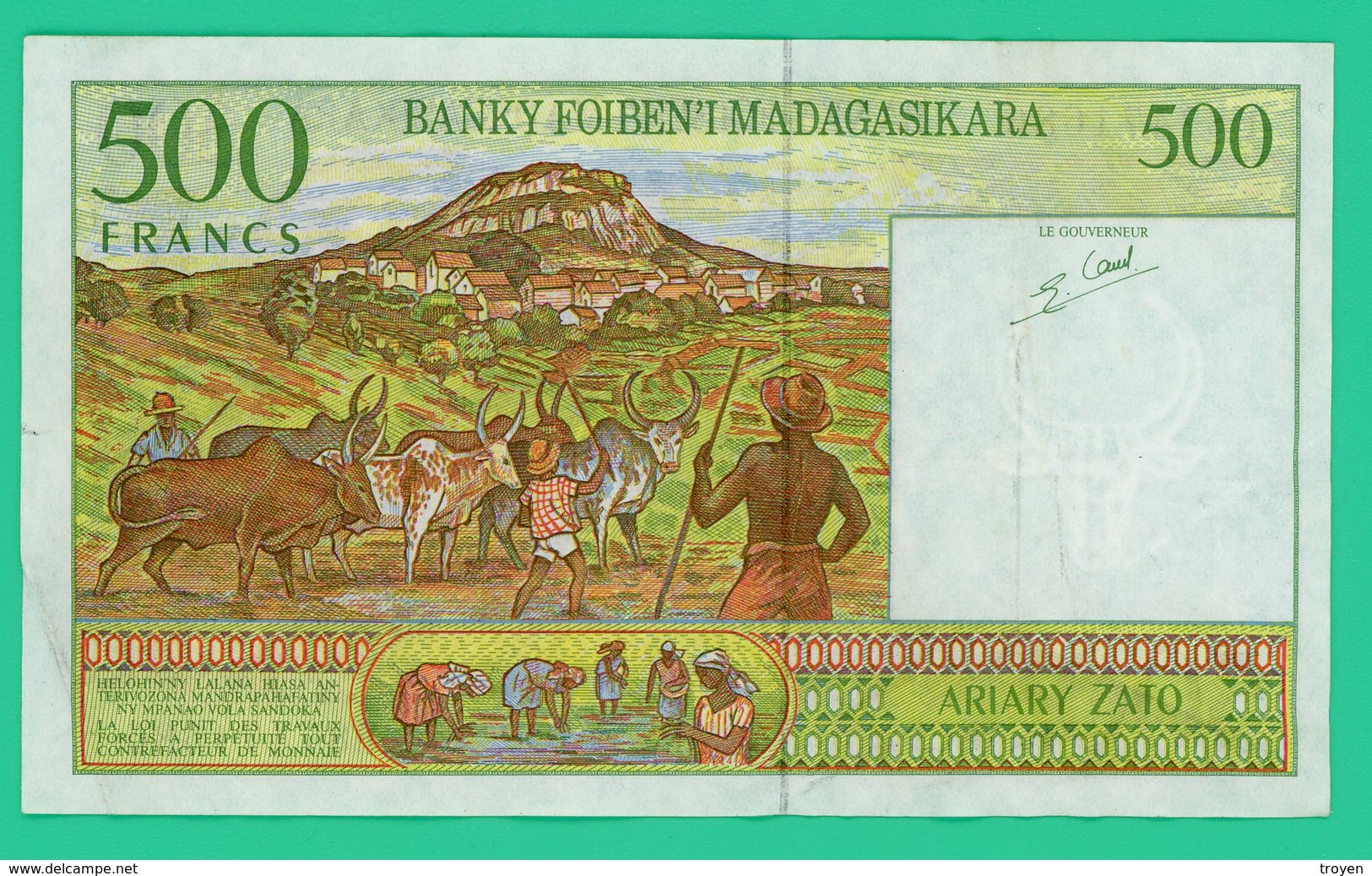 500 Francs - Madagascar - B87471686 - TTB - - Madagascar